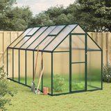 vidaXL Rastlinjak z okvirjem zelen 334x169x195 cm aluminij Cene