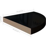 vidaXL Plutajuće kutne police 2 kom sjajne crne 35 x 35 x 3,8 cm MDF | shoptok.hr