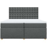 vidaXL Box spring postelja z vzmetnico temno siva 200x200 cm blago | Shoptok.si