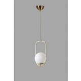 Opviq Vislica AHU, bijela/ bakrana, metal, visina 70 cm, promjer 18 cm, E27 60 W, Ahu Tekli Beyaz Camlı Eskitme Sarkıt | shoptok.hr