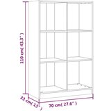 vidaXL Knjižna omara bela 70x33x110 cm trdna borovina | Shoptok.si