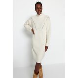 Trendyol Stone Mini Knitwear Standing Collar Dress | Shoptok.si