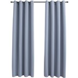 Furnova Zatemnitvene zavese s kovinskimi obročki 2 kosa sive 140x245 cm, (21918185) | Shoptok.si