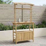 Vanjski bar stol s pohranom Prirodna 110 x 50 x 210 cm Bambus - Bar stol (110 cm) Cijene