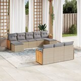  10-dijelni set vrtnih sofa s jastucima bež od poliratana | shoptok.hr