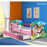  Otroška postelja ACMA z motivom, stranska roza + predal 180x80 cm 34 Farm | Shoptok.si