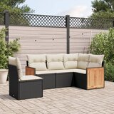 Maison Chic Seti vrtnega pohištva - Vrtna garnitura - Vrtni pohištvo set 5-delna z blazinami črn poli ratan, (21816521) | Shoptok.si