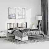  Metalni okvir za krevet s uzglavljem crni 150x200 cm | shoptok.hr