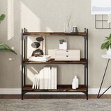  The Living Store Knjižna omara 3-nadstropna dimljen hrast 80x30x86 cm inž. les - Knjižna Omara, (21442770) | Shoptok.si