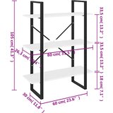 Ormarić za knjige bijeli 80 x 30 x 105 cm konstruirano drvo | shoptok.hr