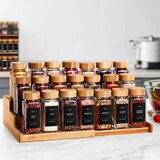 MYHTGD 24x 120 ml stekleni kozarčki za začimbe z bambusovim pokrovom | Shoptok.si
