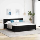 Box Postelja z vzmetnico z vzmetnico Črna 200 x 180 cm Poliester, (5000141856) | Shoptok.si