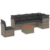 Maison Chic Seti vrtnega pohištva - Vrtna garnitura - Vrtni pohištvo set 7-delna z blazinami siv poli ratan, (21803235) | Shoptok.si