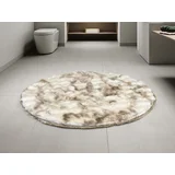 okrugla prostirka za kupatilo Φ100cm, bež/braon