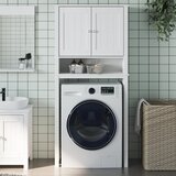 vidaXL Omarica za pralni stroj BERG bela 76x27x164,5 cm trden les | Shoptok.si