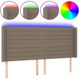 Maison Chic led posteljno vzglavje - vzglavna omarica - nočna omarica taupe 183x16x118/128 cm blago, (21706274) | Shoptok.si