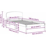  Krevetna konstrukcija Bijelo 90 x 190 cm Čvrsto borovo drvo | shoptok.hr
