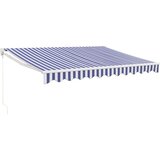 vidaXL Zložljiva tenda modra in bela 3x2,5 m blago in aluminij | Shoptok.si