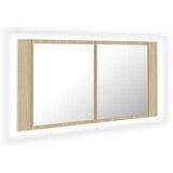  Kupaonski ormarić s ogalom boja hrasta 90x12x45 akrilni | shoptok.hr
