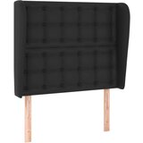  Uzglavlje s ušima crno 103x23x118/128 cm od umjetne kože | shoptok.hr