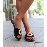 Gemre Black flip-flops with leather insole Buenas | Shoptok.si