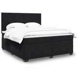 vidaXL Box spring postelja z vzmetnico črna 180x200 cm žamet | Shoptok.si