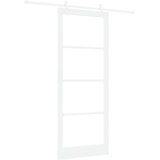  Klizna vrata Bijelo 93 x 232 cm Masivna borovina i staklo | Eponuda.com