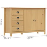  Komoda Hill boja meda 130 x 40 x 80 cm od masivne borovine | shoptok.hr