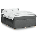 Maison Chic Box spring postelja - Vzmetna postelja z vzmetnico temno siva 160x200 cm blago SL24188, (21890630) | Shoptok.si