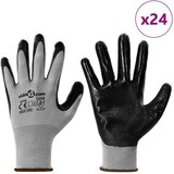 Rukavice za rad 24 pcs Siva i crna 8 / m Poliester | Eponuda.com