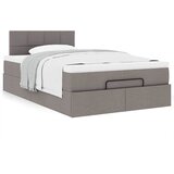  Otomanski okvir kreveta s madraca smeđesivi 120x200cm tkanine | shoptok.hr