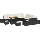  Sjedeća garnitura za vrt 13 kom. 12-Broj sjedala Crna 90 x 55 x 71 cm | Shoptok.si