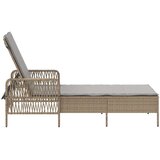vidaXL Sončni ležalnik Bež in svetlo siva PE ratan 157 x 55 x 92 cm | Shoptok.si