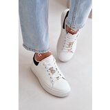 Kesi Low sneakers made of eco-leather with badges - white and black Cillione Cene