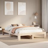 vidaXL Posteljni okvir brez vzmetnice 140x190 cm trdna borovina Cene