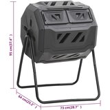  Vrtna posuda za kompost crna 73 x 64 x 95 cm 160 L | shoptok.hr