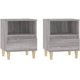  Noćni ormarići 2 kom boja dimljenog smeđi 40x35x50 cm | shoptok.hr