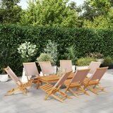  The Living Store Zložljivi vrtni stoli 8 kosov taupe blago in trden les - Vrtni Stol, (21478545) | Shoptok.si