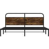 vidaXL Kovinski posteljni okvir brez vzmetnice dimljen hrast 180x200cm | Shoptok.si