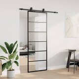  Klizna vrata s priborom crna 76 x 205 cm od ESG stakla | shoptok.hr