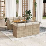  6-dijelni set vrtnih sofa s jastucima bež od poliratana | shoptok.hr
