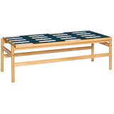Hübsch Črno-bela/v naravni barvi klubska mizica v hrastovem dekorju 61x132 cm Motif – Cene