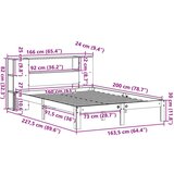vidaXL Knjižna postelja brez vzmetnice bela 160x200 cm trdna borovina | Shoptok.si