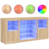 vidaXL Komoda z LED lučkami sonoma hrast 142,5x37x67 cm | Shoptok.si