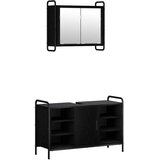  Set ormarića za kupaonicu 2 kom. Crni hrast 65 5 x 34 x 61 cm - Crni hrast Kuhinjska elemenata (1 vrata i 2 police) + viseći orm | shoptok.hr