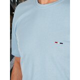 DStreet T-shirt męski z haftem błękitny | Shoptok.si