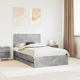  Krevetna konstrukcija s ladicama Betonski sivi 135 x 190 cm | shoptok.hr