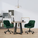 The Living Store Vrtljiv jedilni stol 2 kosa temno zelen žamet - Jedilni Stol, (21495489) | Shoptok.si