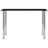 Blagovaonski stol crni 120 x 60 x 75 cm od kaljenog stakla