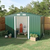 Outsunny Vrtna omara iz jeklene pločevine za orodje 246 x 192,5 x 177,5 cm, zelena, (20752817) | Shoptok.si